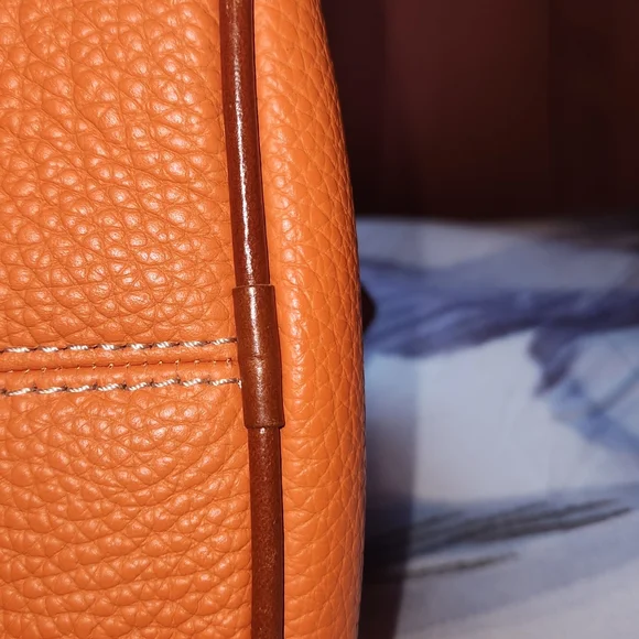 Dooney & Bourke Orange Leather Crossbody Or Satchel Handbag - Picture 4 of 7